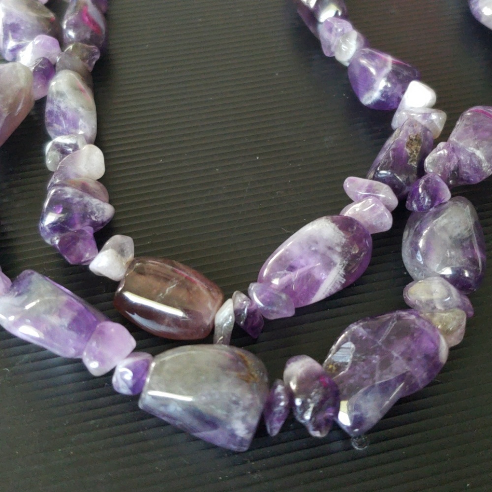Amethyst  double necklace - Picture 3 of 3